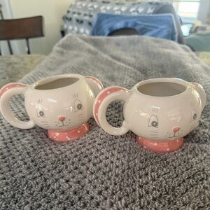 Johanna Parker TransPac Easter Bunny Rabbit Face Mugs